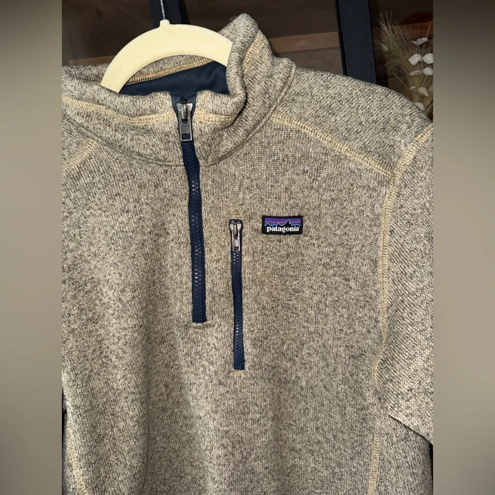 Patagonia 1/4 zip Better Sweater Fleece Jacket boys kids nautilus tan pullover